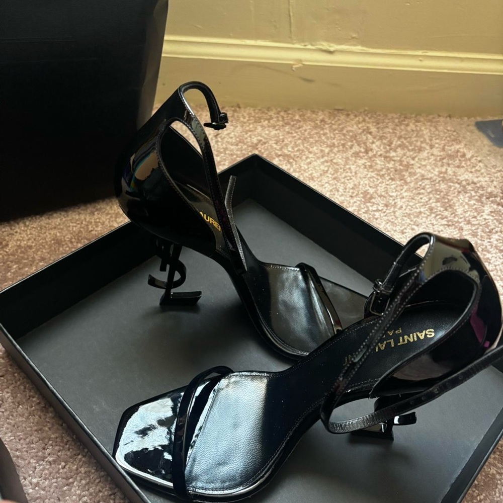 Saint Laurent Black Patent Leather Stiletto Heels